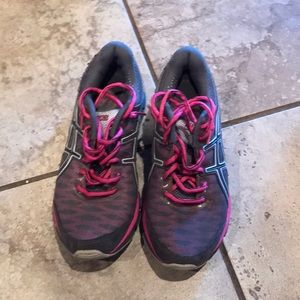 Grey and pink ASICS